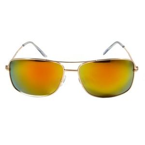 Clayden Retro Aviator Sunglasses Square Metal Fram